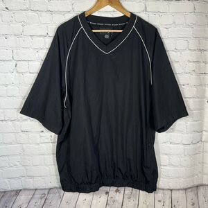 FOOTJOY Vneck Pullover/Windbreaker Jacket Large Black Short Sleeve‎ Outdoor Golf